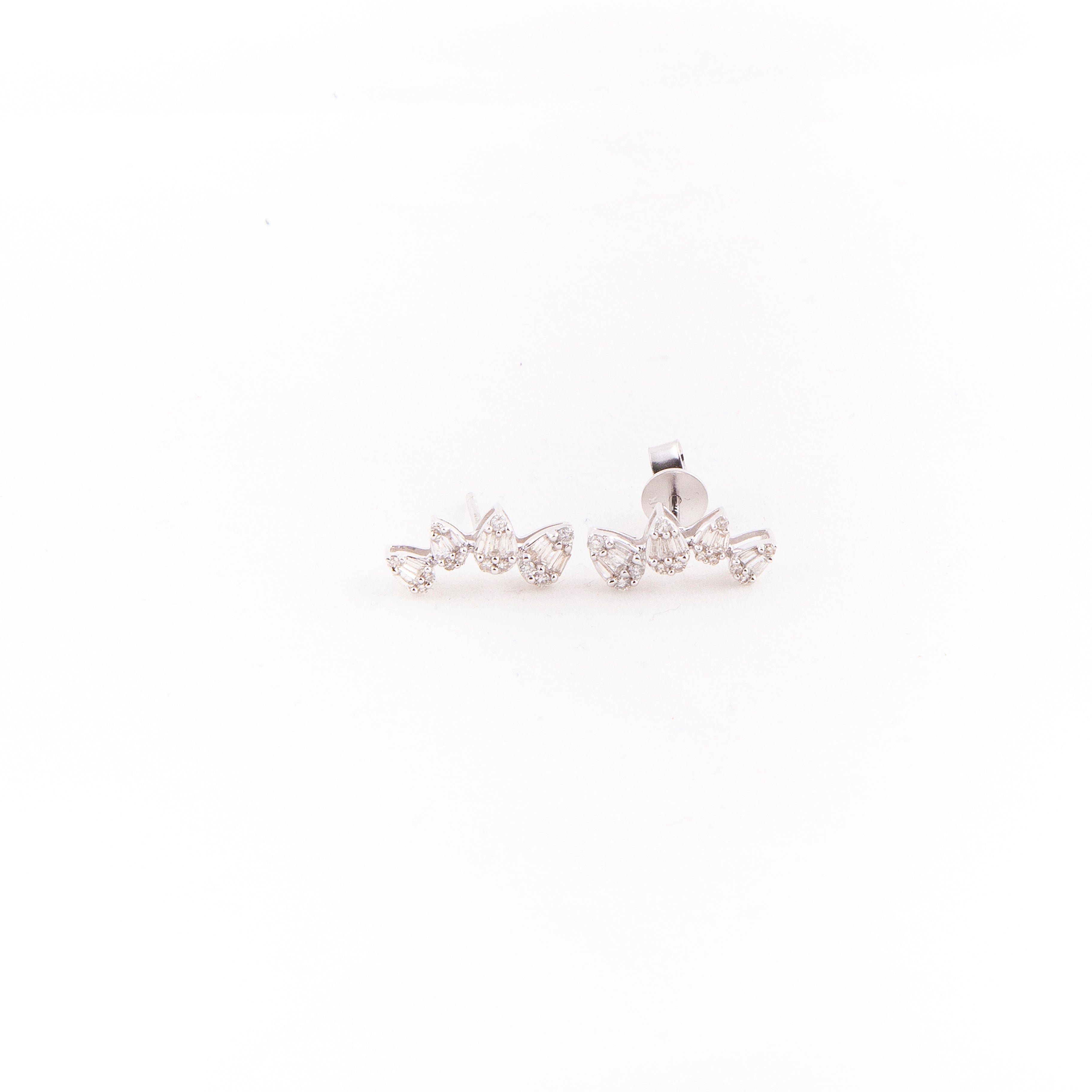 Aretes Climbers Diamante Oro Blanco 14K 0.4 ct.