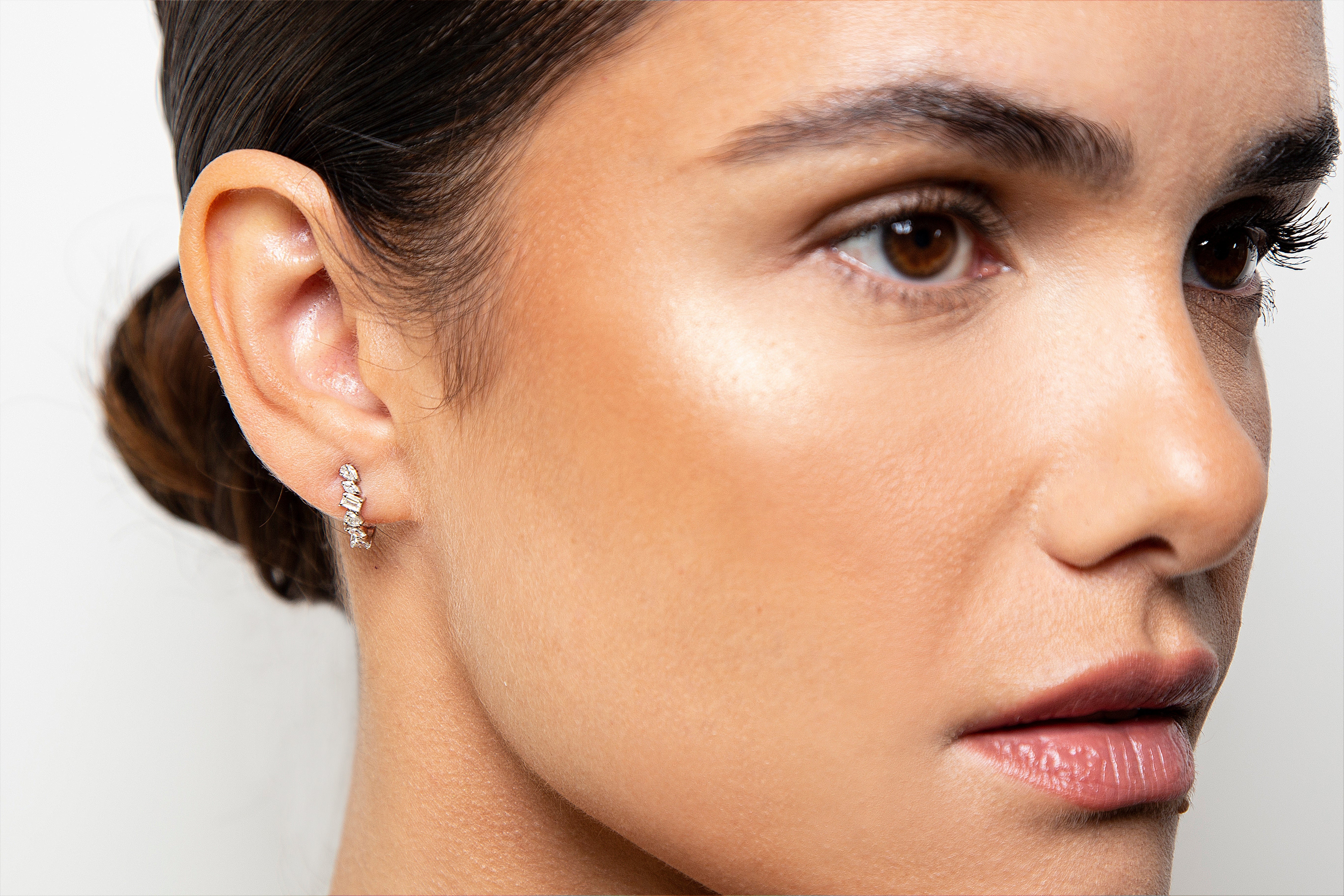 Aretes Hoops / Arracadas Diamante Oro Blanco 14K 0.59 ct.