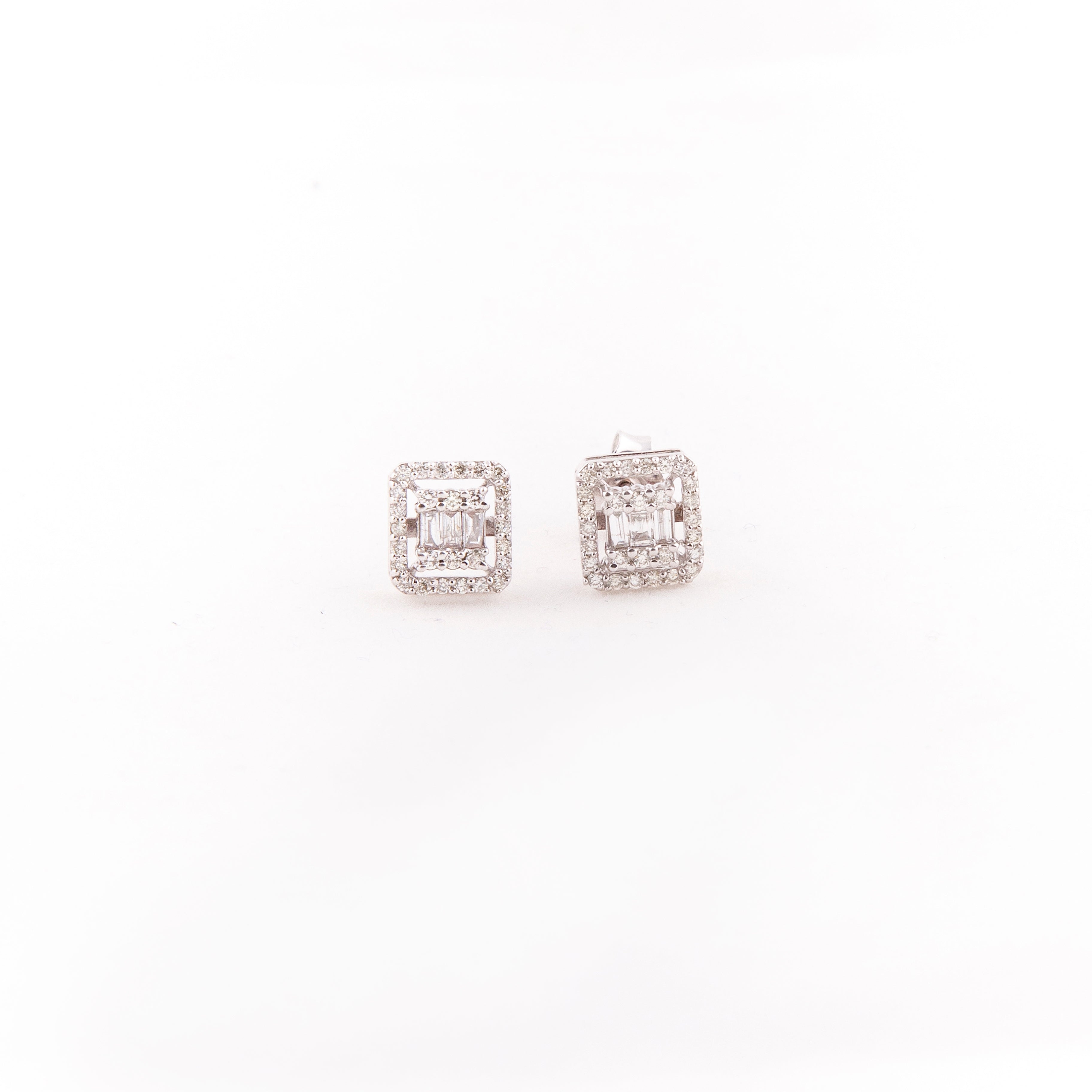 Aretes Studs Diamante Oro Blanco 14K 0.44 ct.