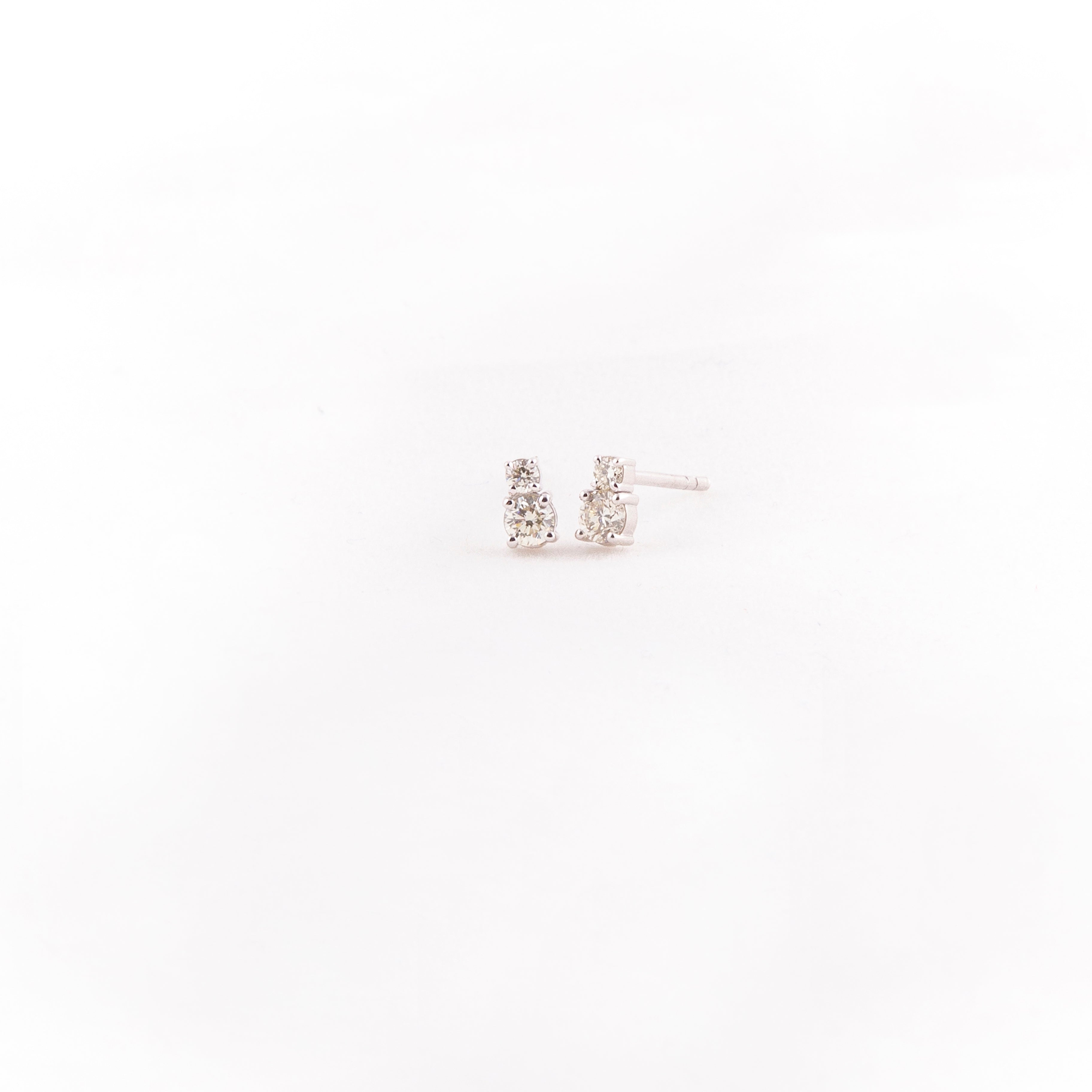 Aretes Studs Diamante Oro Blanco 14K 0.3 ct.