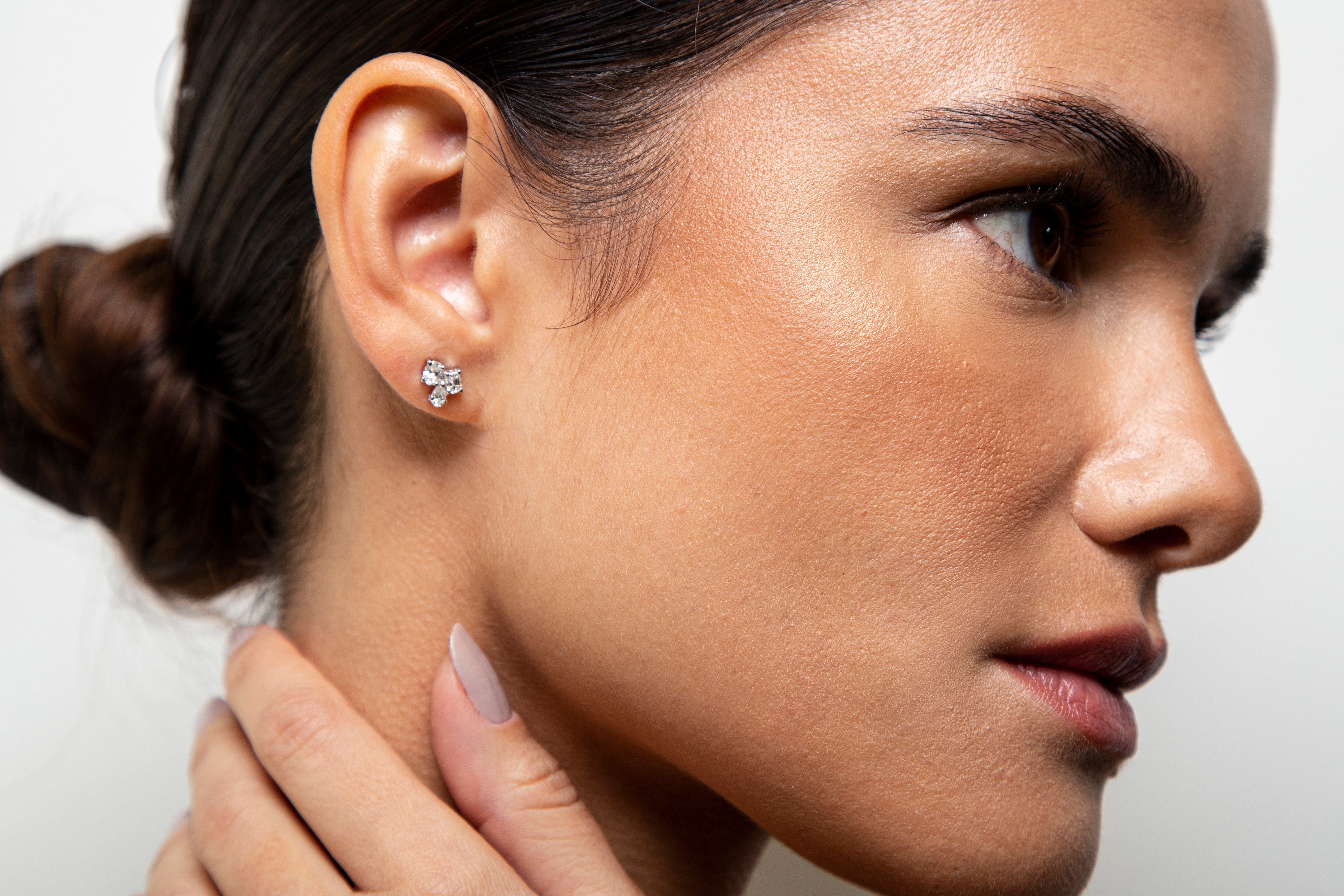 Aretes Hoops Diamante Oro Blanco 14K 0.75 ct.