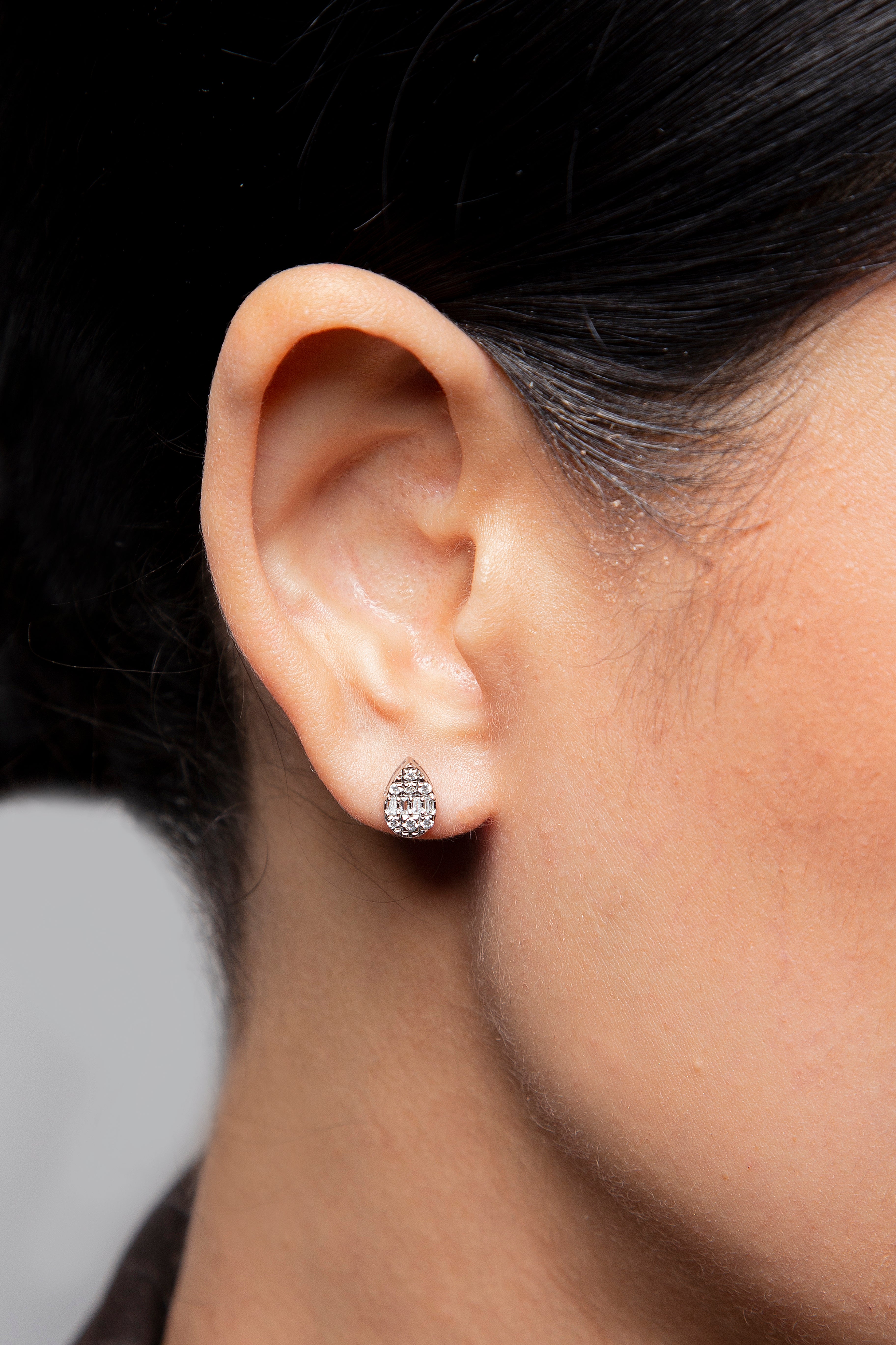 Aretes Studs Diamante Oro Blanco 14K 0.25 ct.