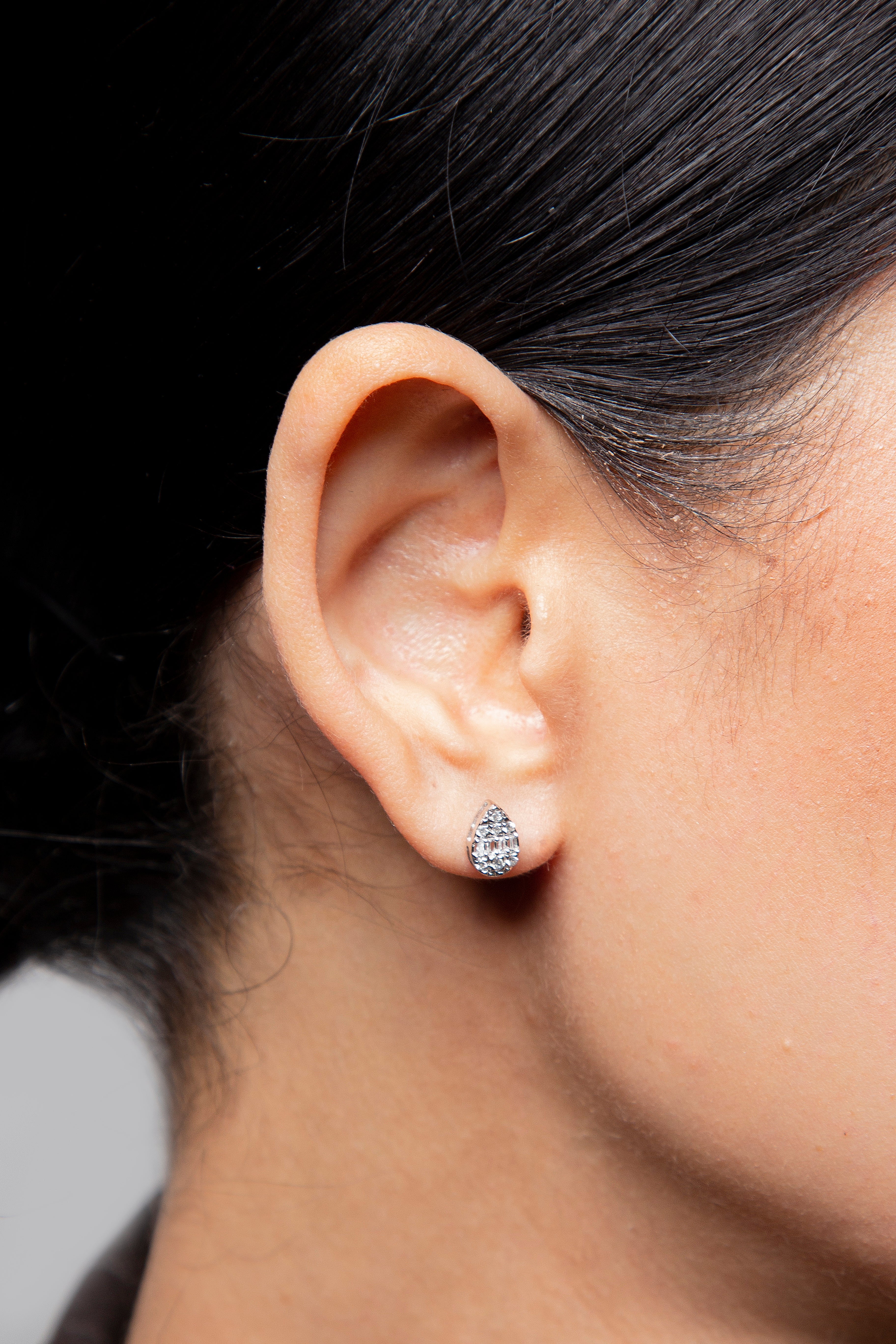 Aretes Studs Diamante Oro Blanco 14K 0.25 ct.
