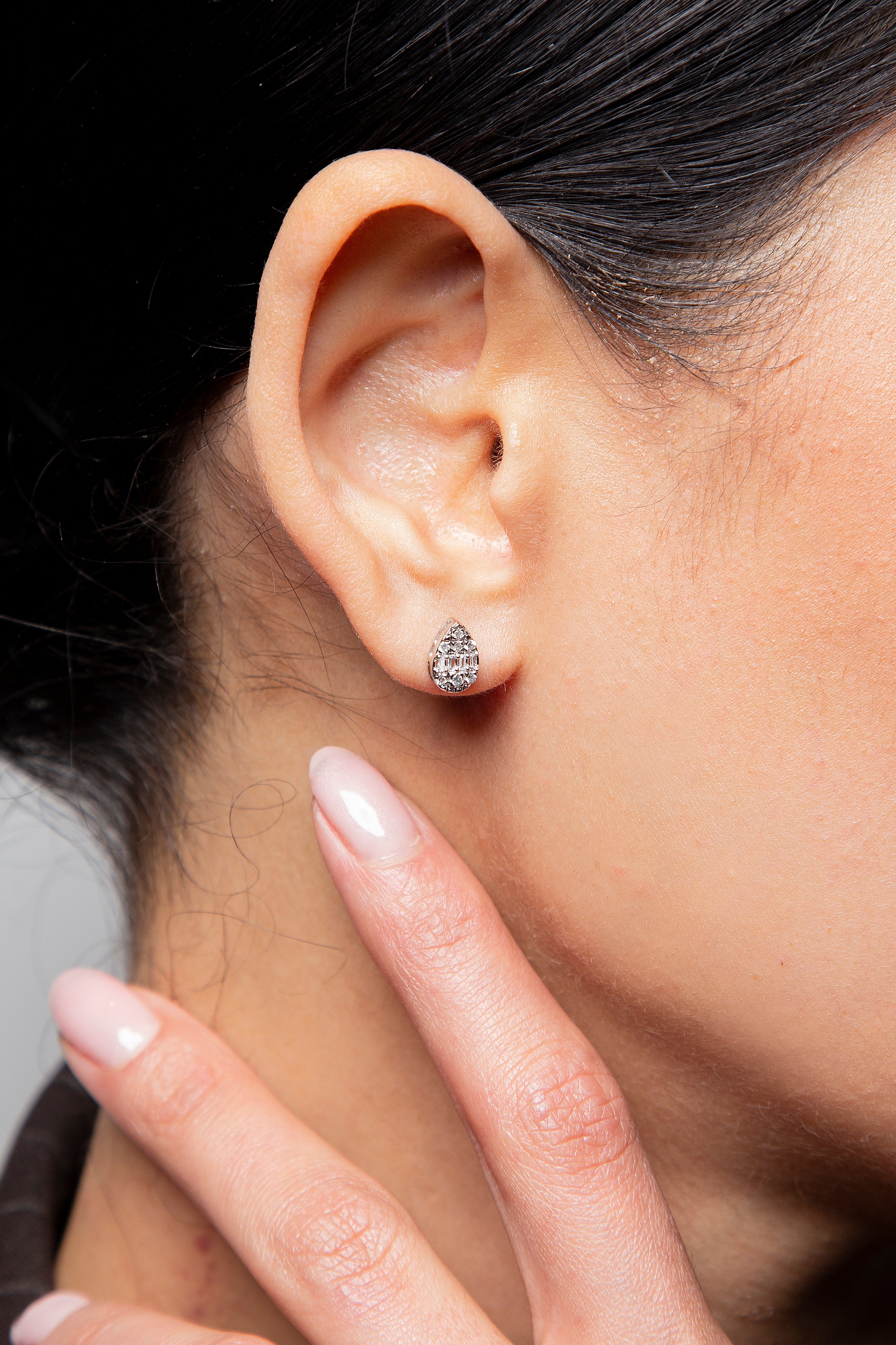 Aretes Studs Diamante Oro Blanco 14K 0.25 ct.
