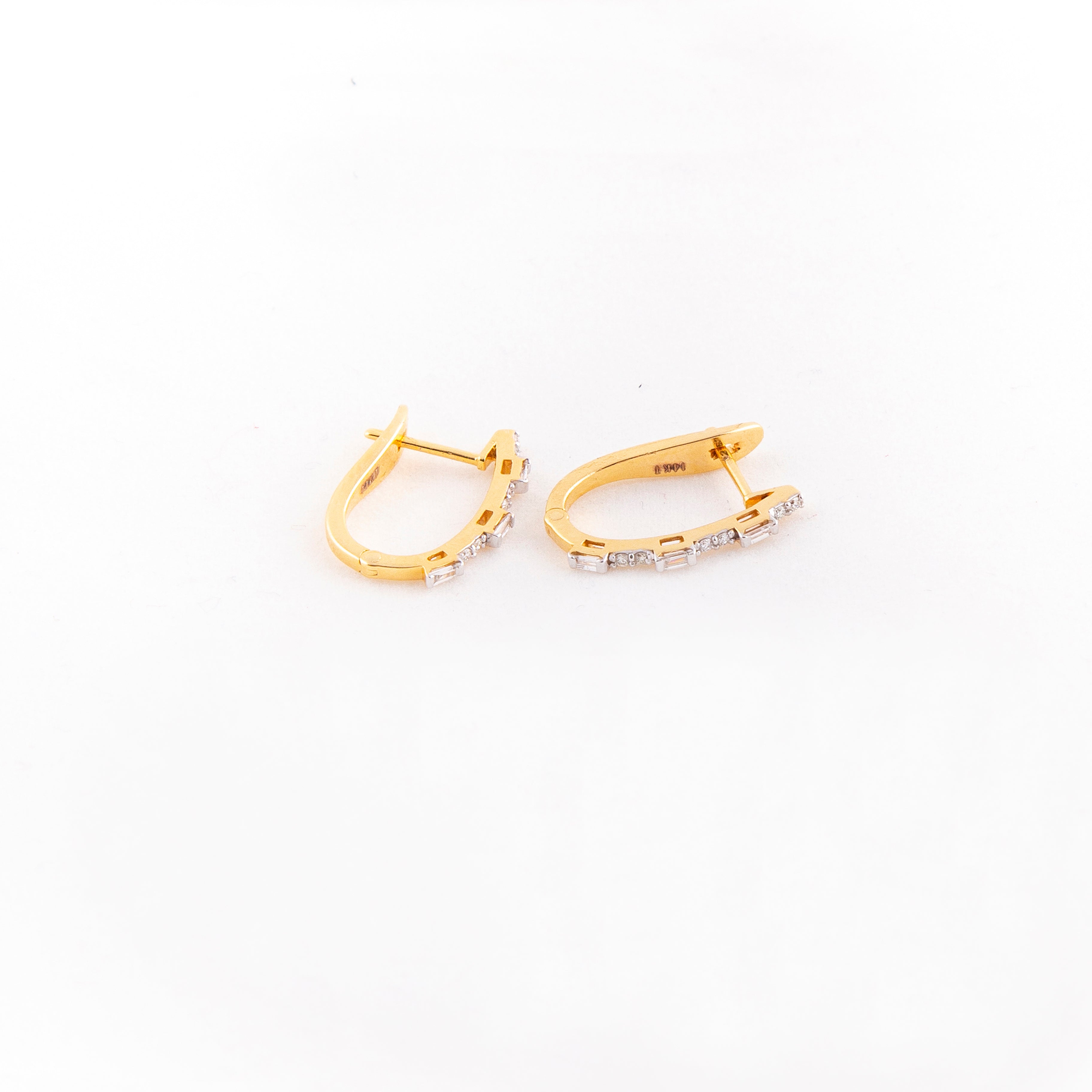 Aretes Hoops / Arracadas Diamante Oro Amarillo 14K 0.23 ct.