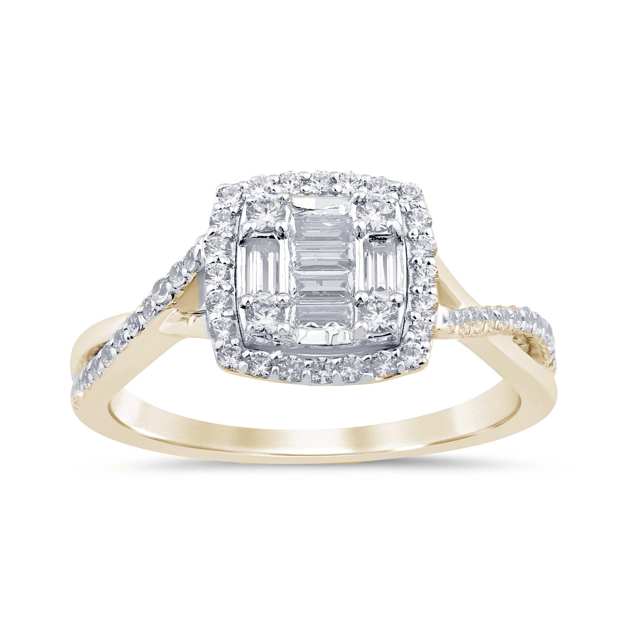 Anillo De Diamante En Oro Amarillo De 14K 0.48 Ct