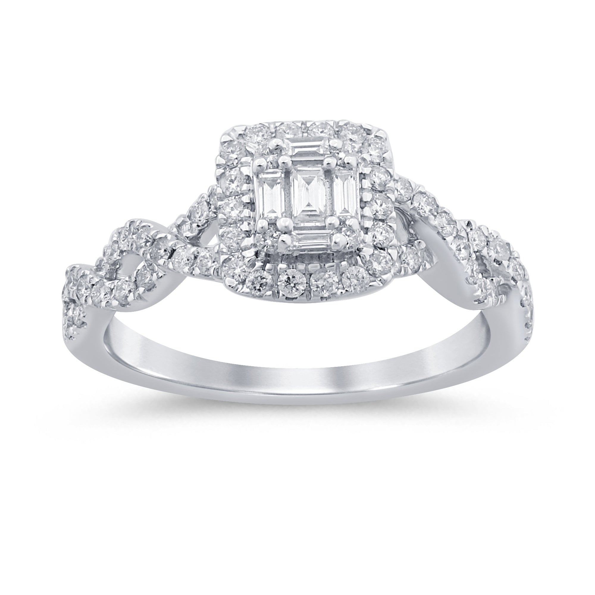 Anillo De Diamante En Oro Blanco De 14K 0.47Ct
