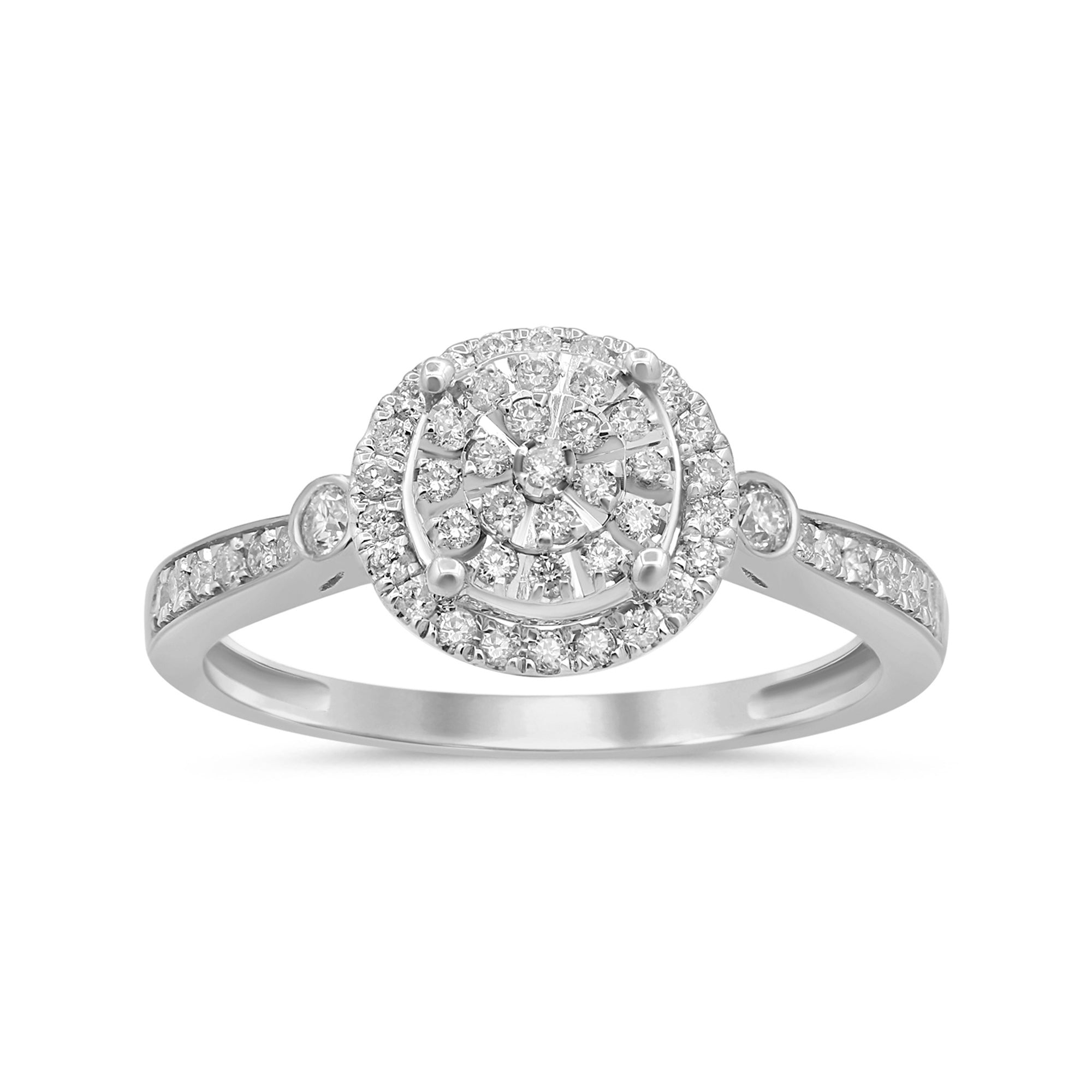 Anillo De Diamante En Oro Blanco De 14K 0.34 Ct