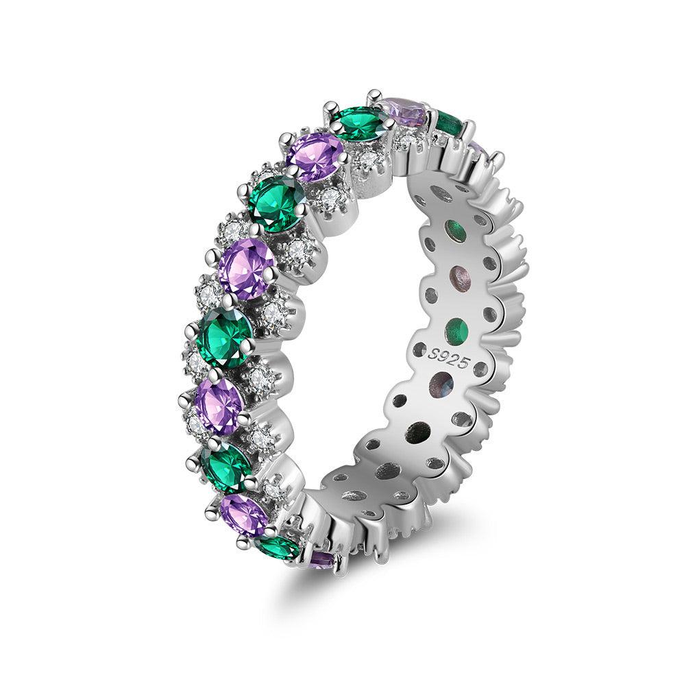 Anillo Eternity Plata S925 Baño de oro 5. 1g
