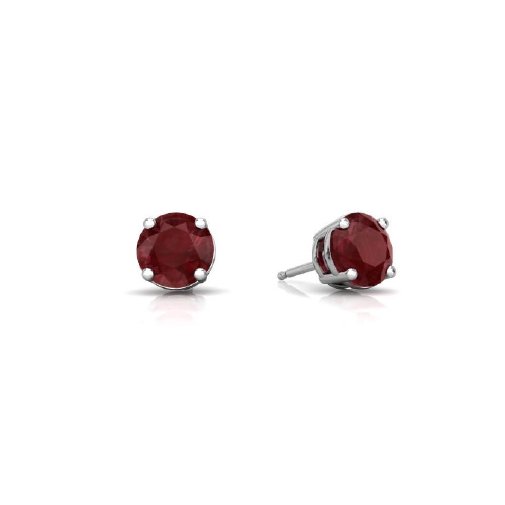 Aretes En Oro Amarillo De 14K Con Rubí 2.0 Ct
