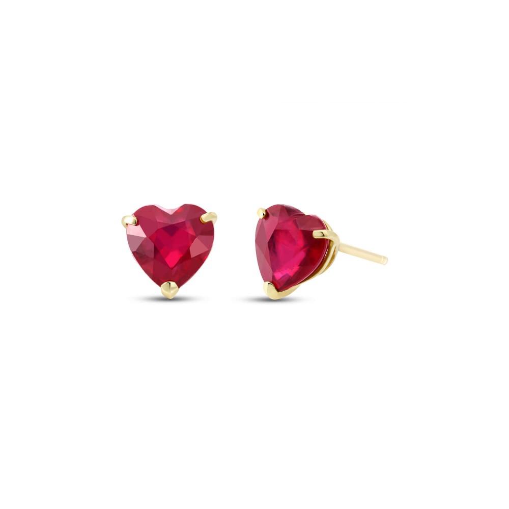 Aretes En Oro Amarillo De 14K Con Rubí 3.5 Ct