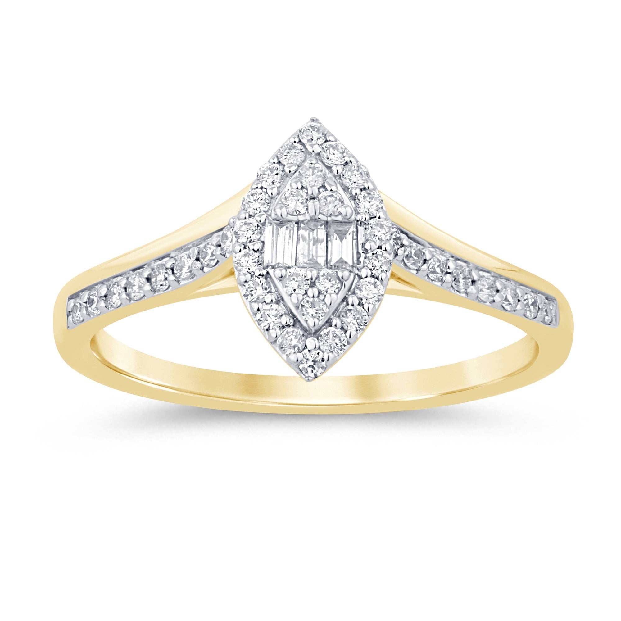 Anillo En Oro Amarillo De 14K .26Ct