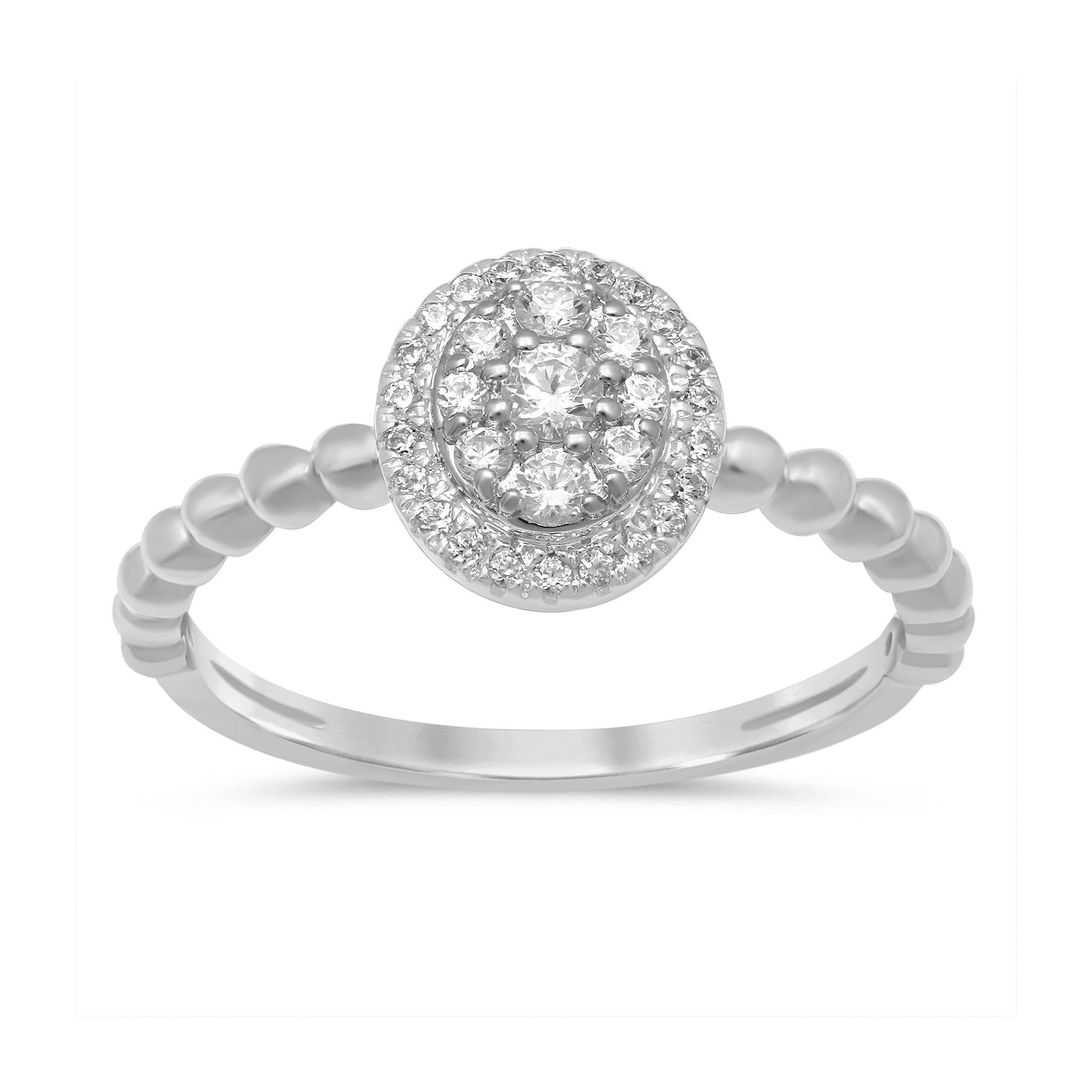 Anillo Solitaire De Diamante En Oro Blanco De 14K .27Ct