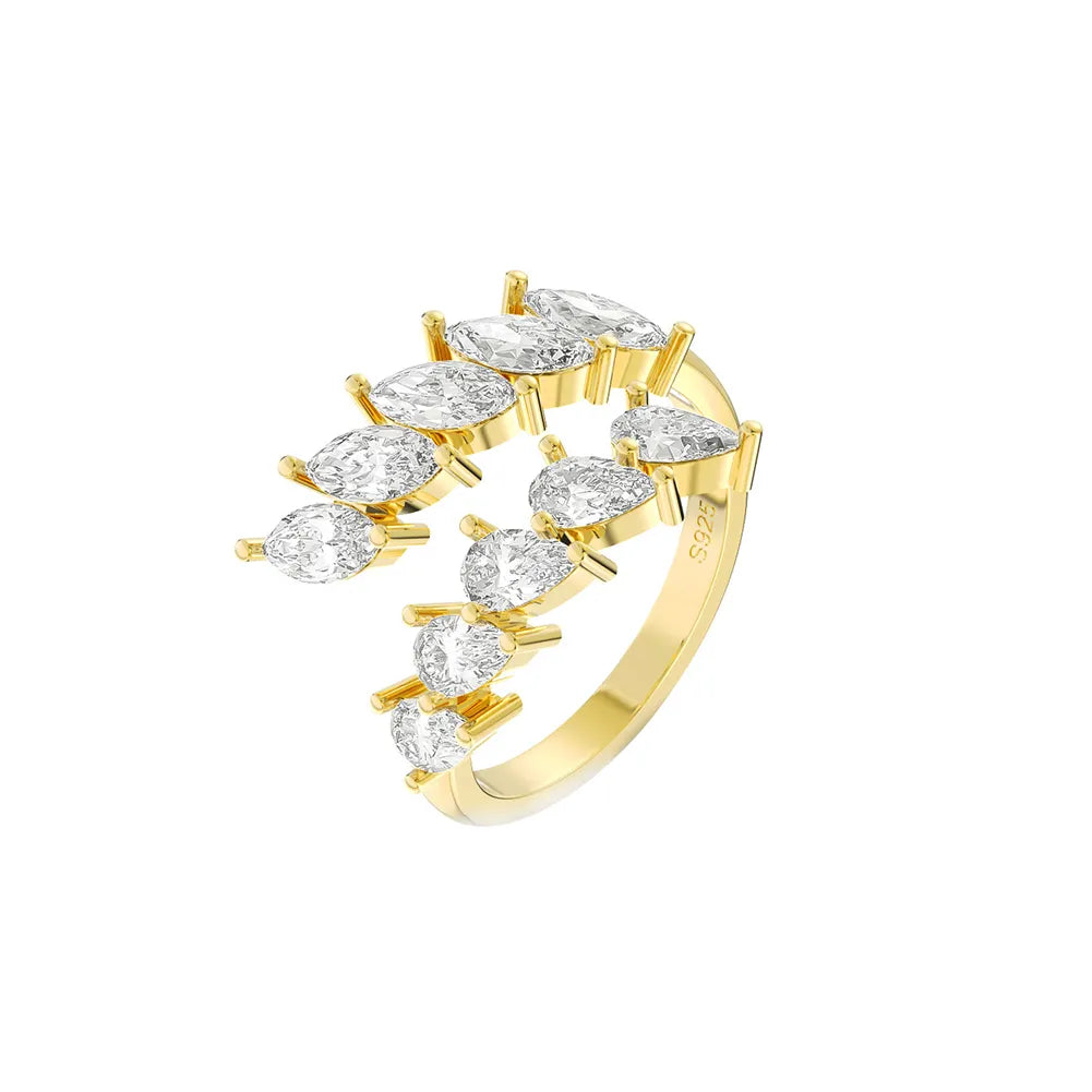 Anillo Plata S925 Baño de oro 14k con Piedra Estilo Diamante 3.00g
