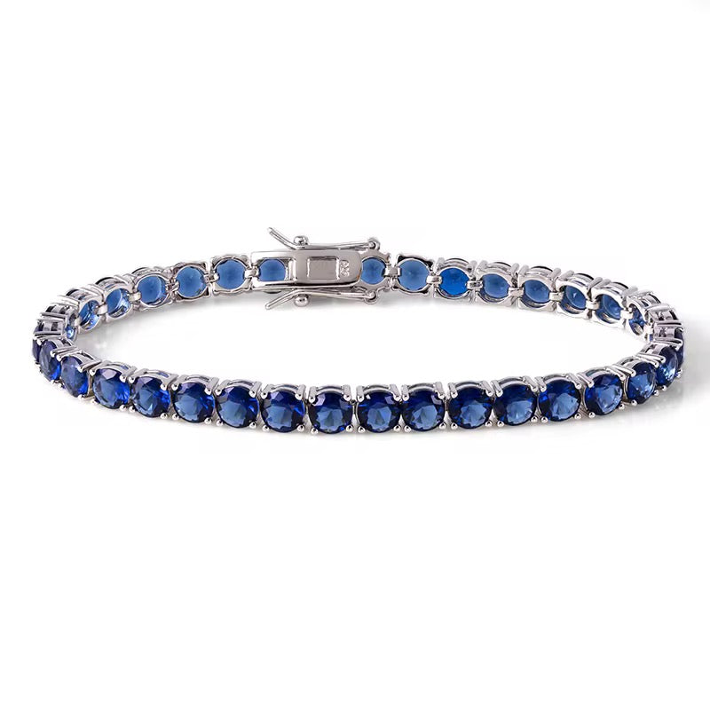 8ct 14k White Gold Sapphire Bracelet