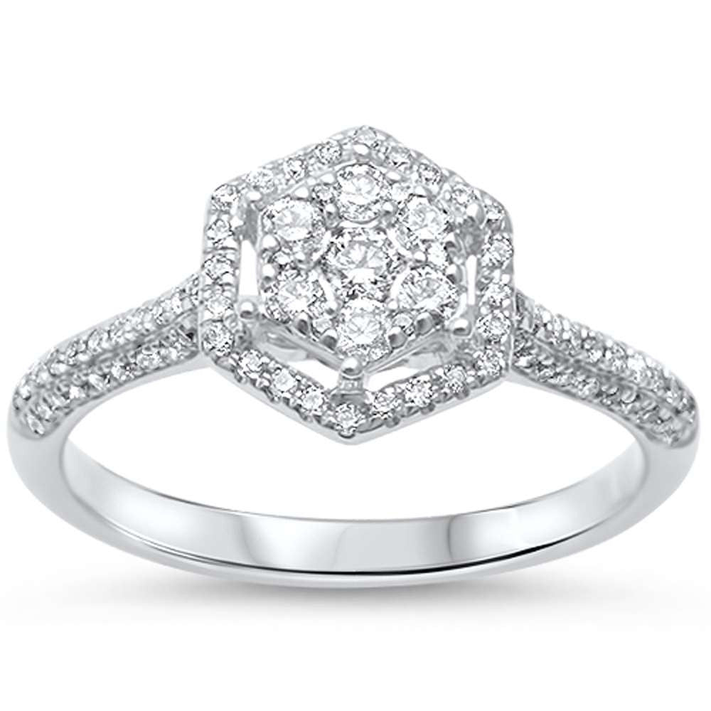 Anillo De Diamante En Oro Blanco De 14K .41Ct