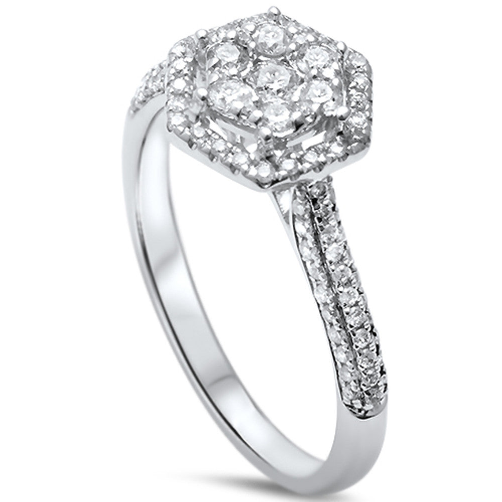 Anillo De Diamante En Oro Blanco De 14K .41Ct