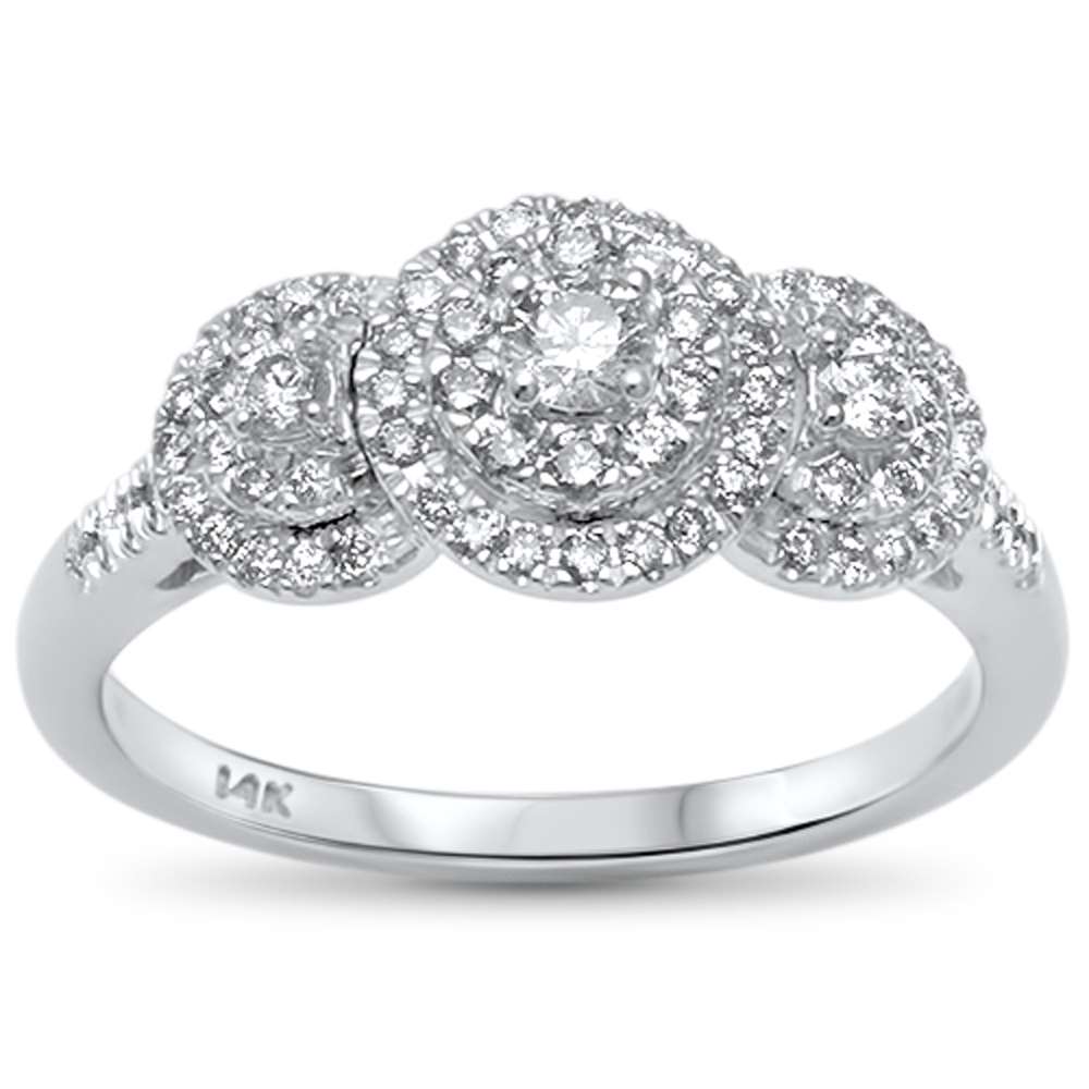 Anillo Solitaire En Oro Blanco De 14K .49Ct