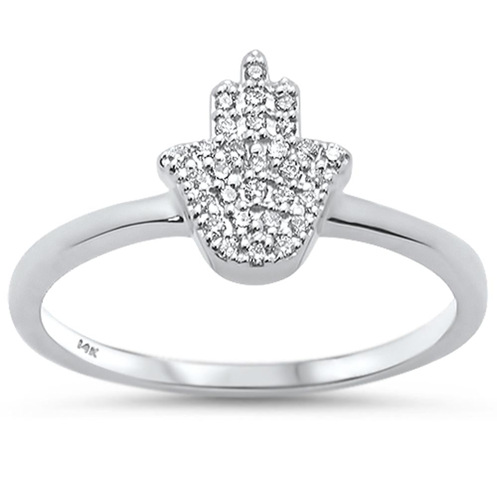 Anillo De Diamante En Oro Blanco De 14K .11Ct