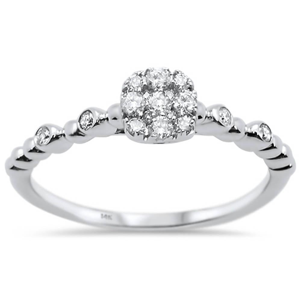 Anillo De Diamante En Oro Blanco De 14K .24 Ct