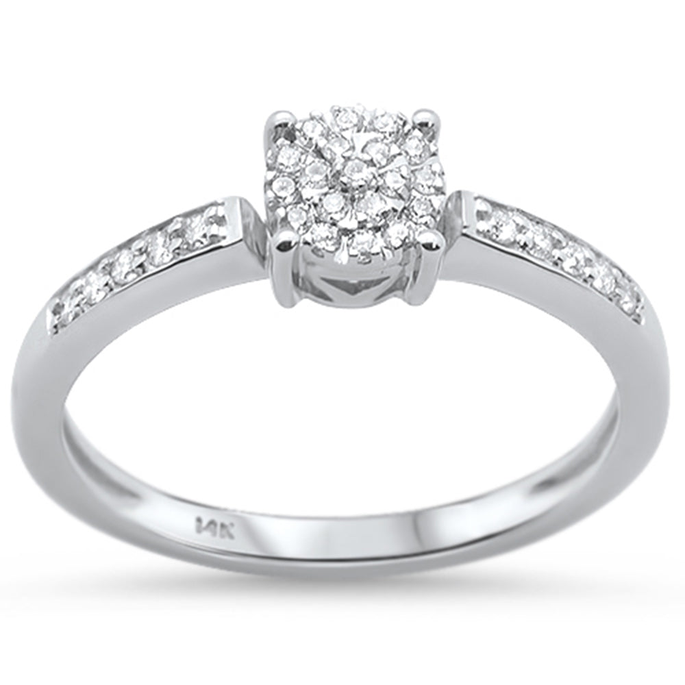 Anillo Solitaire De Diamante En Oro Blanco De 14K .14Ct
