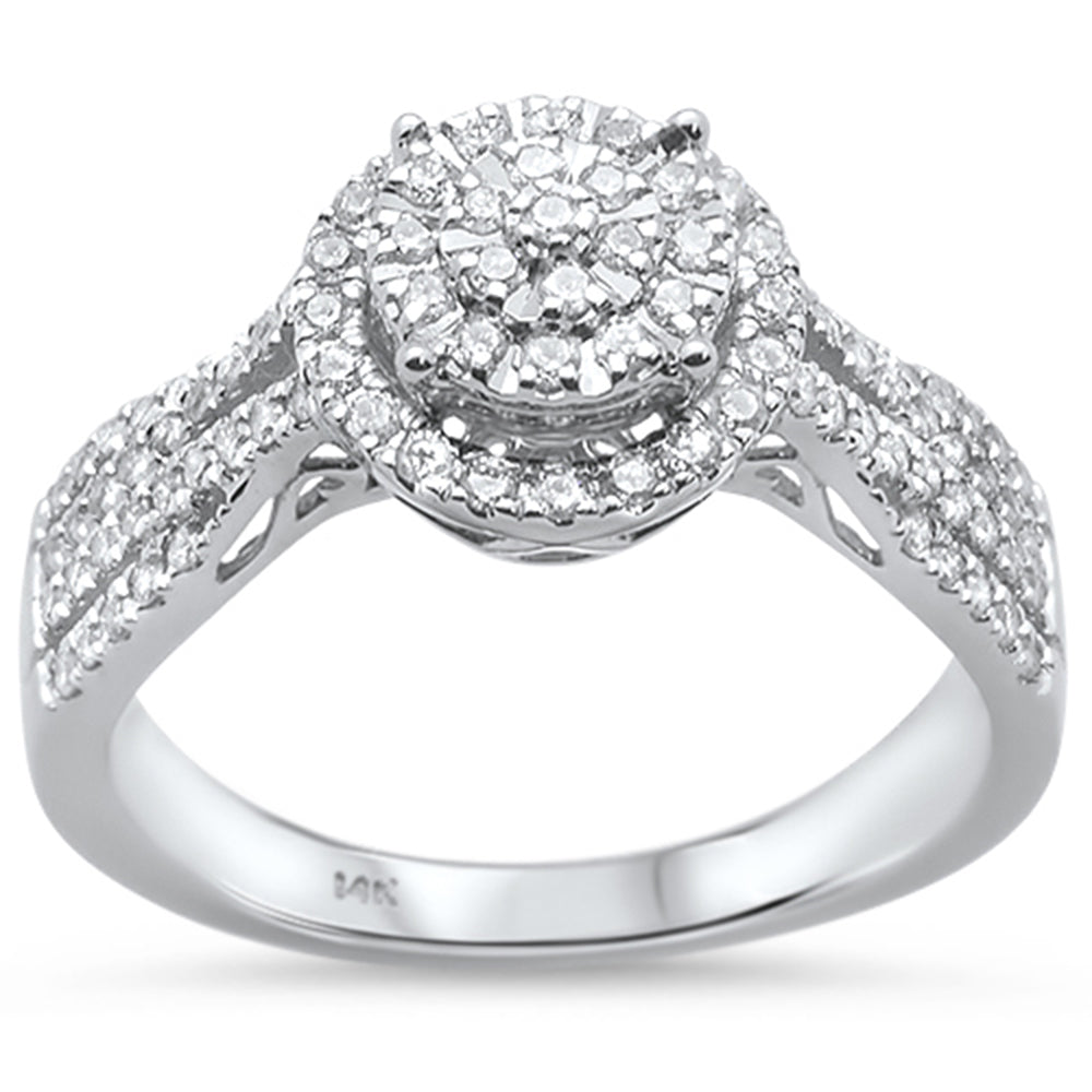 Anillo De Diamante En Oro Blanco De 14K .47Ct