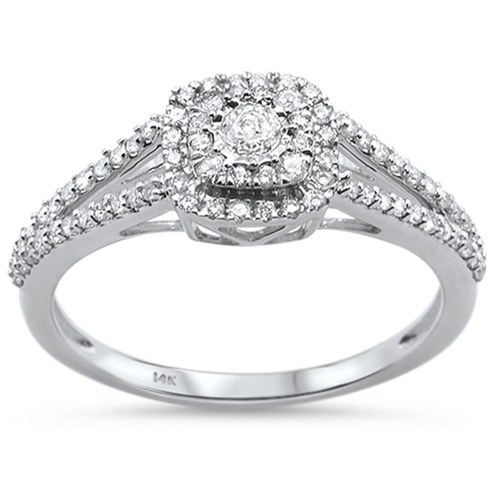 Anillo De Diamante En Oro Blanco De 14K .34Ct
