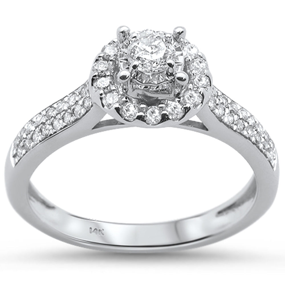 Anillo De Diamante En Oro Blanco De 14K .53Ct