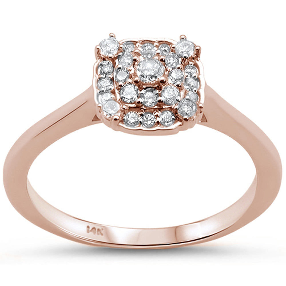 Anillo Solitaire De Diamante En Oro Rosa De 14K .23Ct