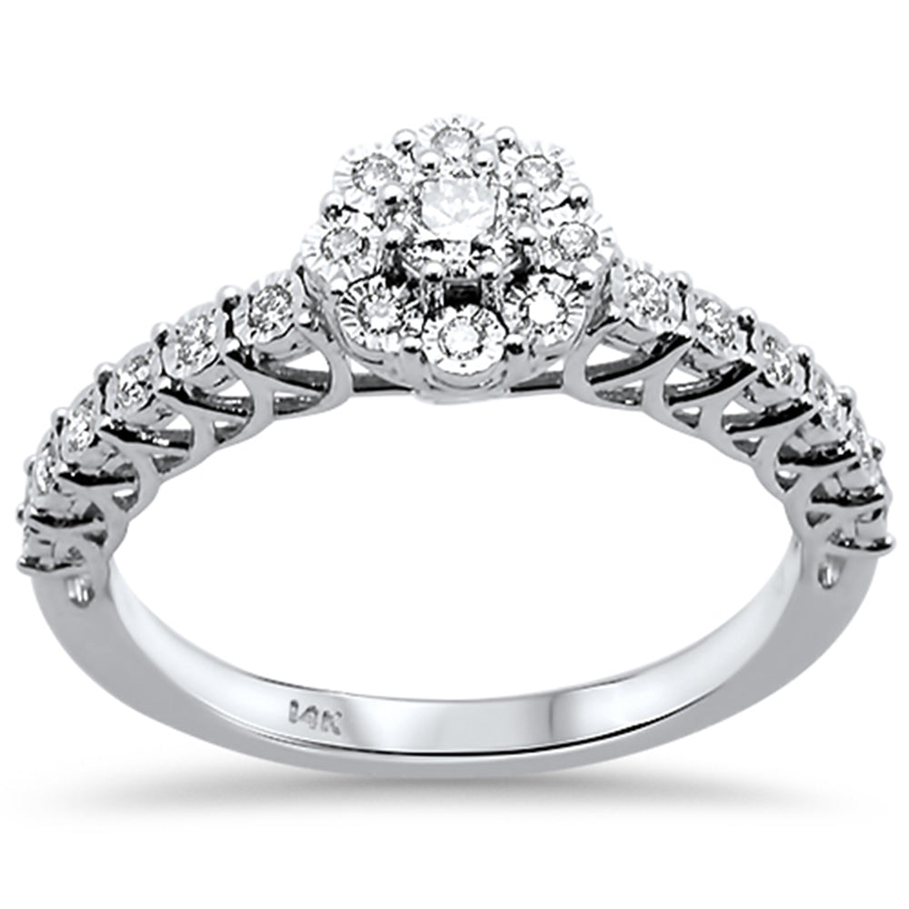 Anillo De Diamante En Oro Blanco De 14K .32Ct