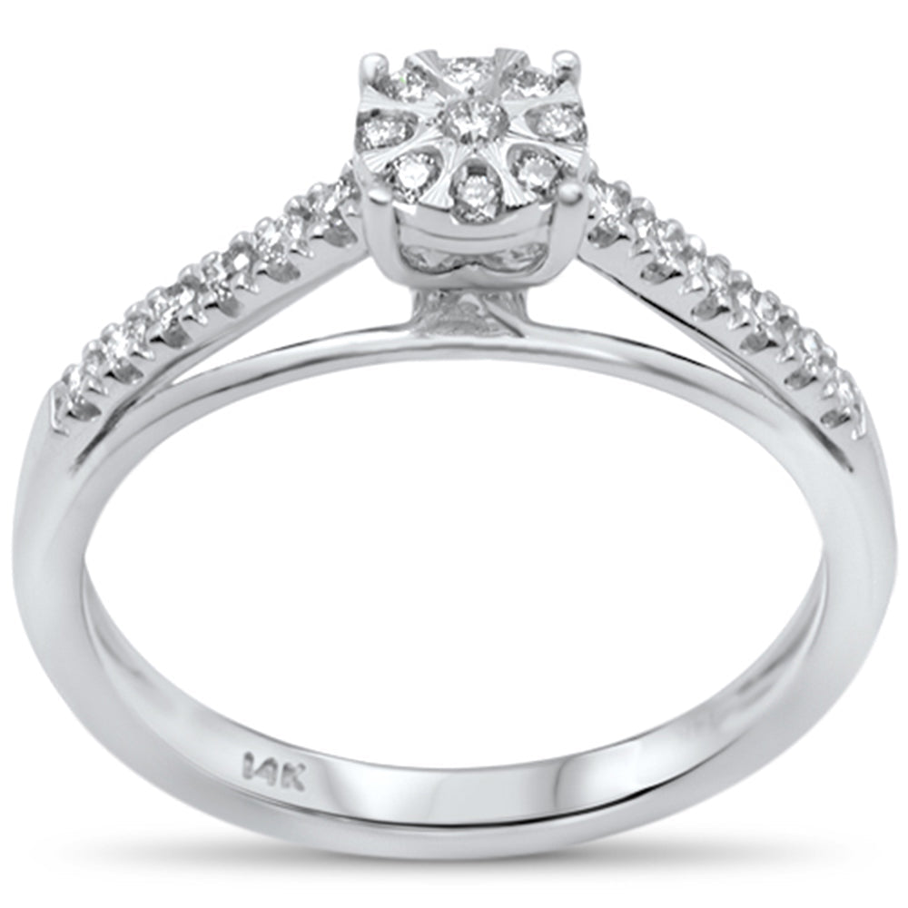 Anillo Solitaire De Diamante En Oro Blanco De 14K .23Ct