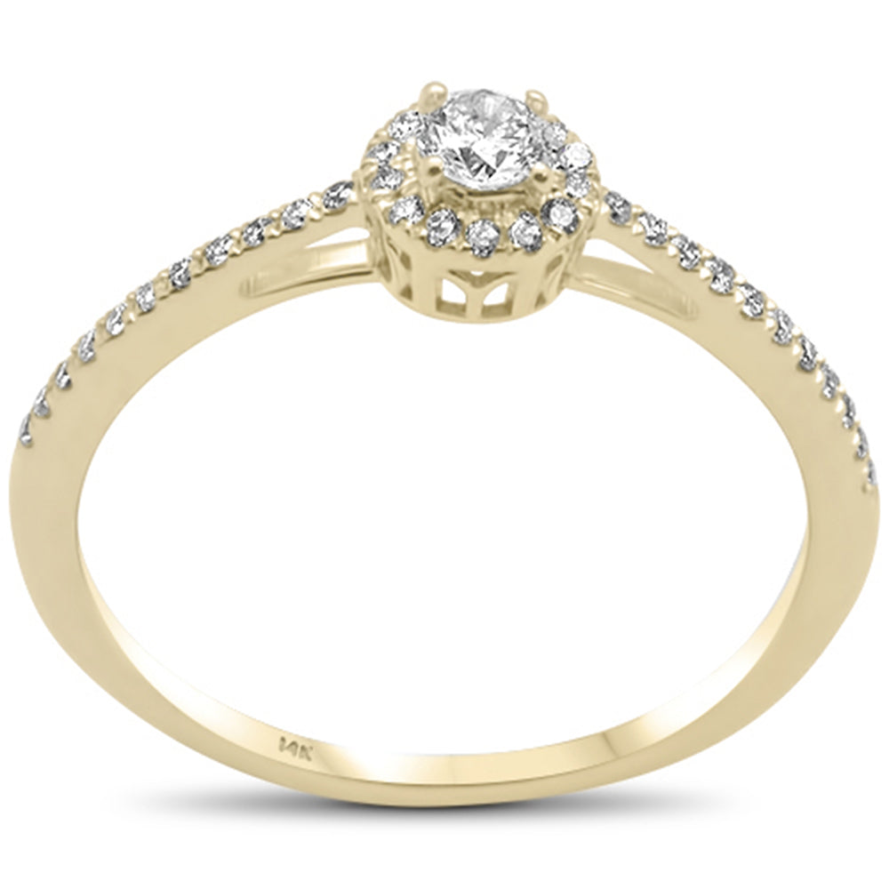 Anillo De Diamante En Oro Amarillo De 14K .26Ct