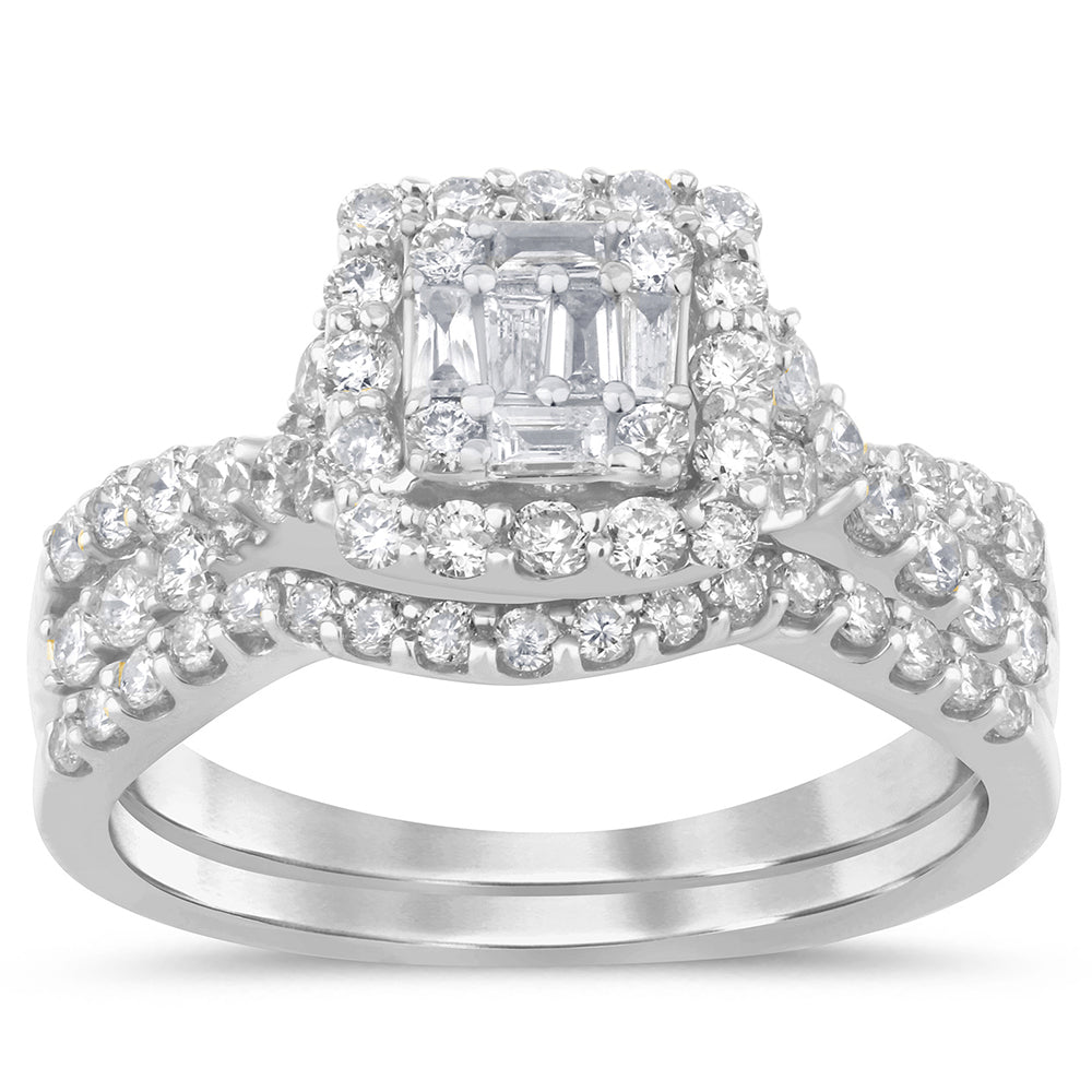 Anillo De Diamante En Oro Blanco De 14K .93Ct