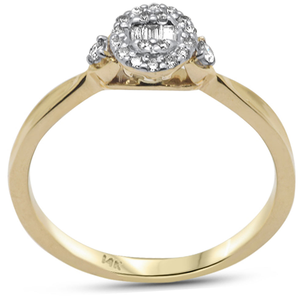 Anillo De Diamante En Oro Amarillo De 14K .16Ct