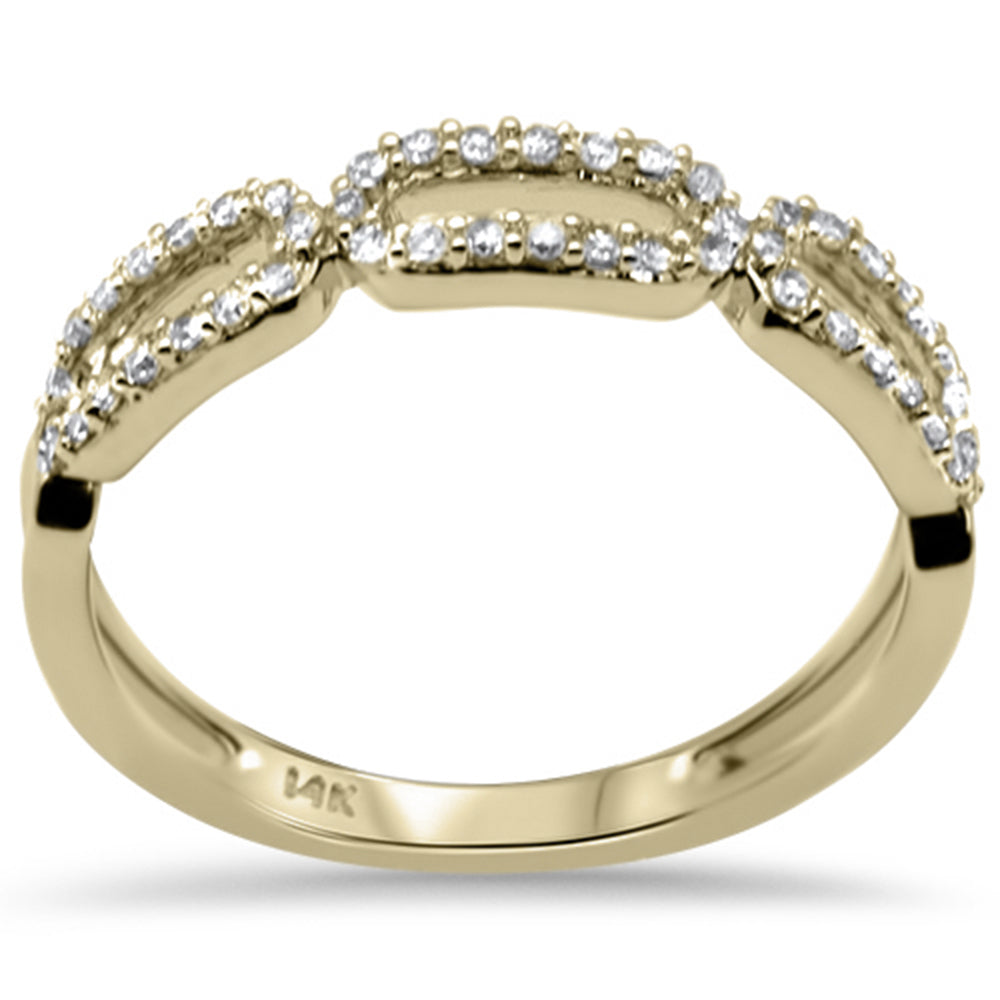 Anillo Paperclip De Diamante En Oro Amarillo De 14K .24Ct