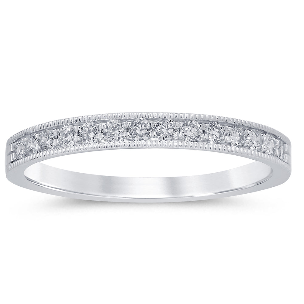 Anillo De Diamante En Oro Blanco De 14K .24Ct