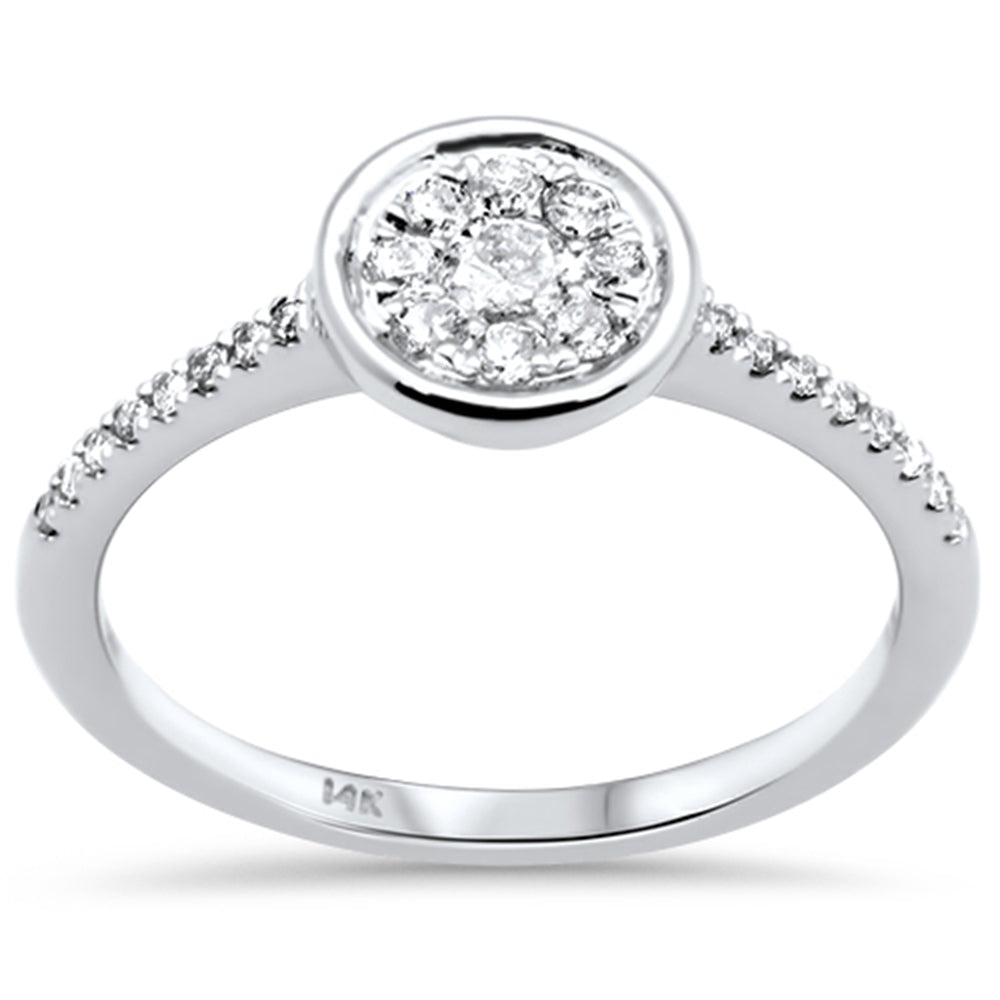 Anillo Bezel De Diamante En Oro Blanco De 14K .32Ct