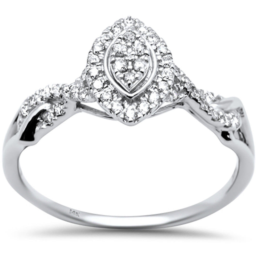 Anillo De Diamante En Oro Blanco De 14K 0.24 Ct