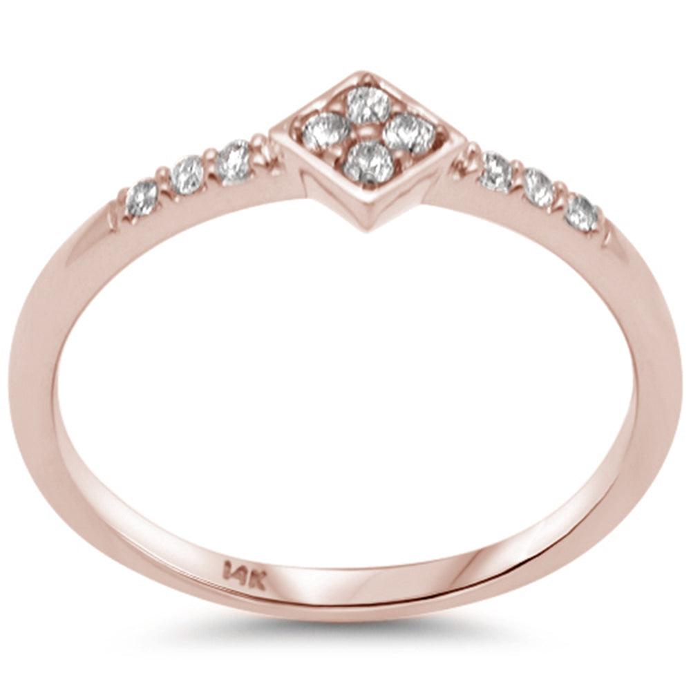 Anillo Forma Diamante De Diamante En Oro Rosa De 14K .12Ct