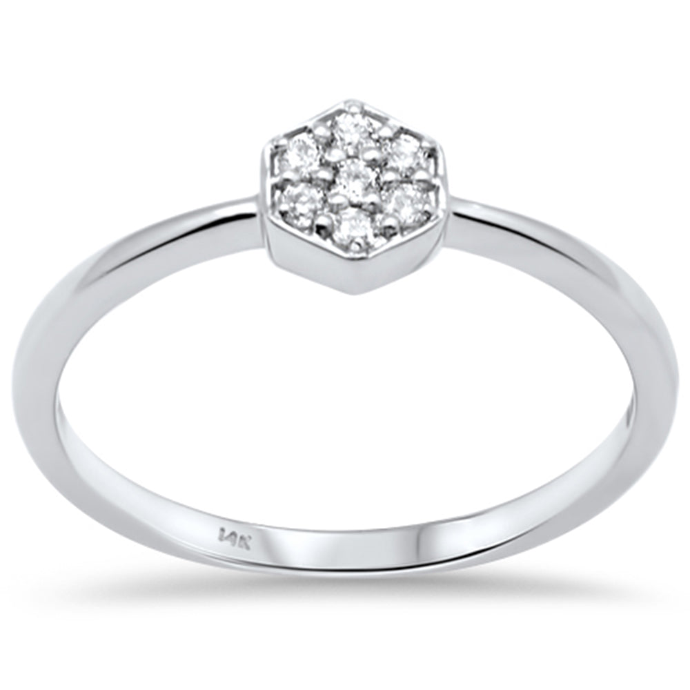 Anillo De Diamante En Oro Blanco De 14K .08Ct