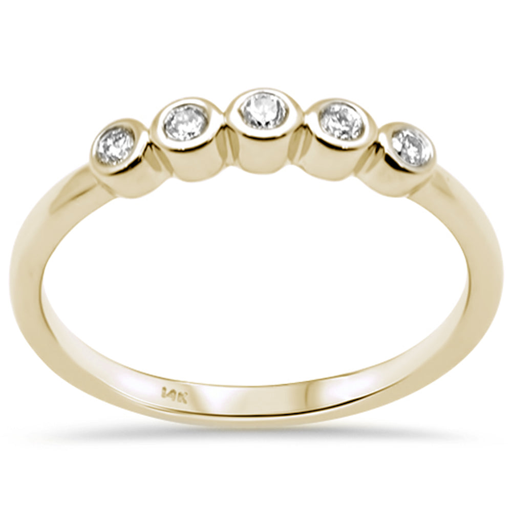 Anillo Bezel De Diamante En Oro Amarillo De 14K .11Ct