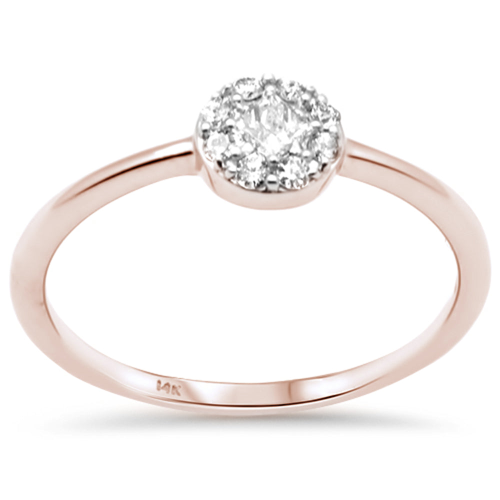 Anillo Halo De Diamante En Oro Rosa De 14K .20Ct