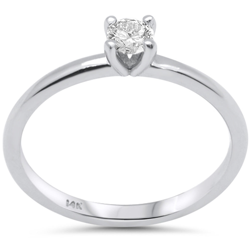Anillo Solitaire De Diamante En Oro Blanco De 14K .25Ct