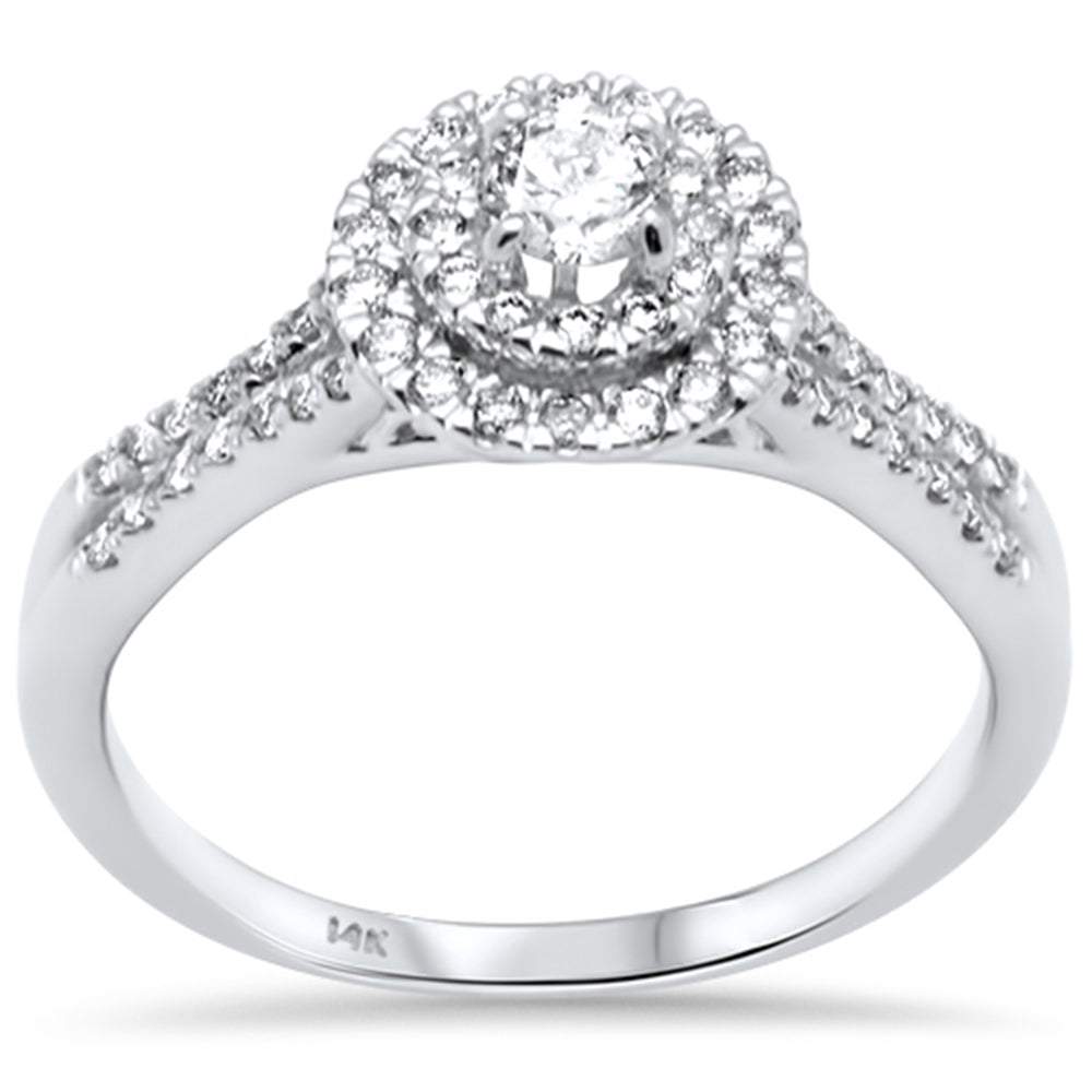 Anillo Halo De Diamante En Oro Blanco De 14K .40Ct