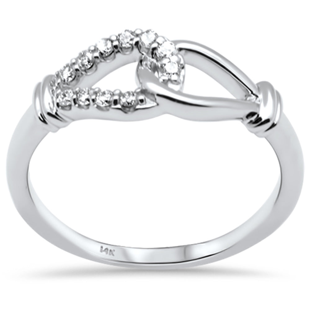 Anillo Link De Diamante En Oro Blanco De 14K .13Ct