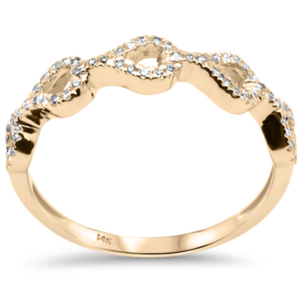 Anillo Link De Diamante En Oro Amarillo De 14K .13Ct