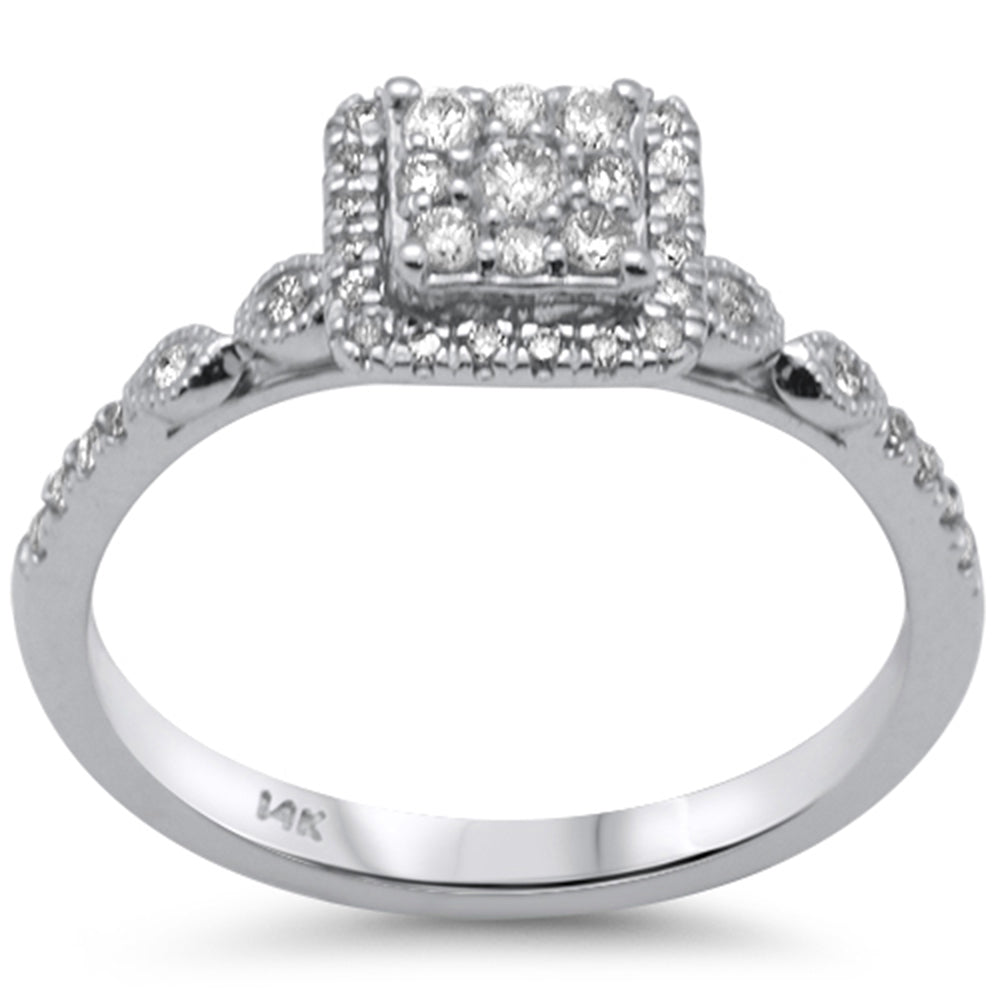 Anillo De Diamante En Oro Blanco De 14K .31Ct