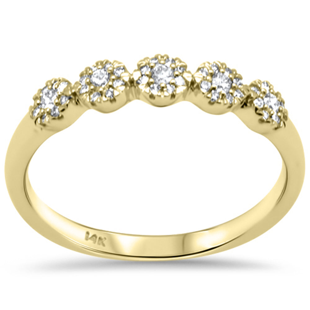Anillo De Diamante En Oro Amarillo De 14K .17 Ct