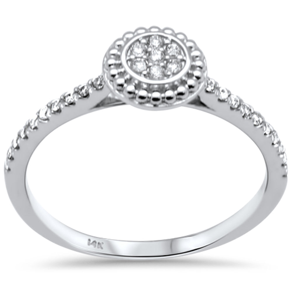 Anillo De Diamante En Oro Blanco De 14K .16Ct
