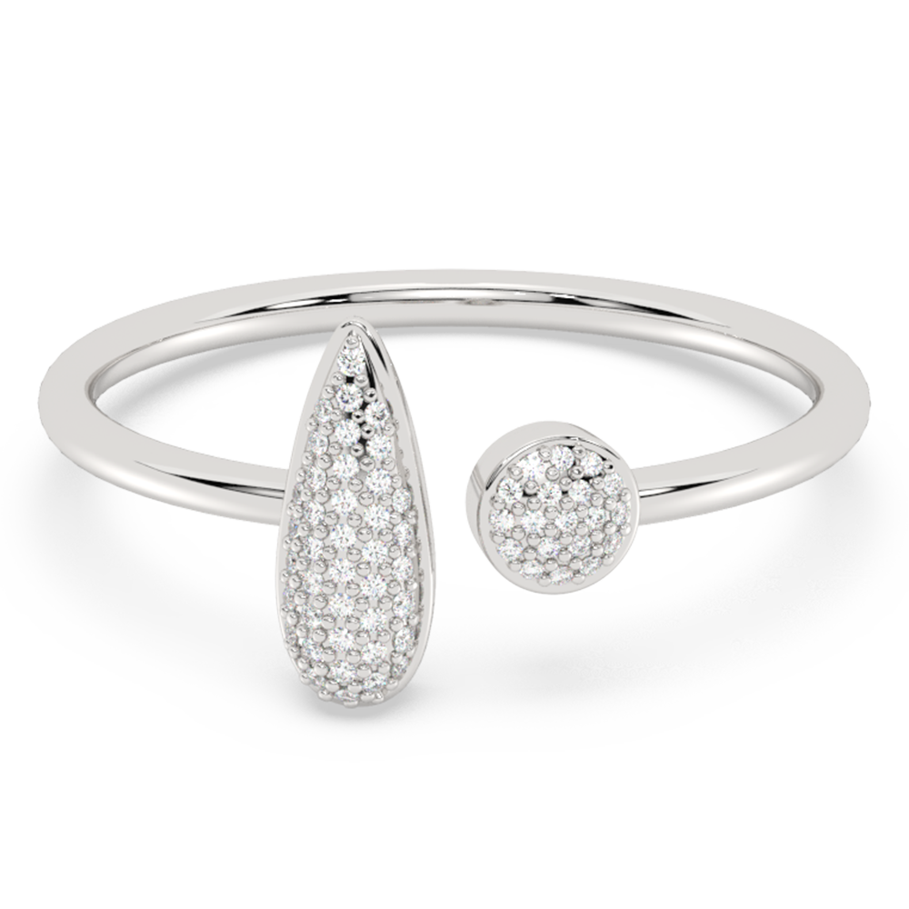 Anillo De Diamante En Oro Blanco De 14K .10Ct
